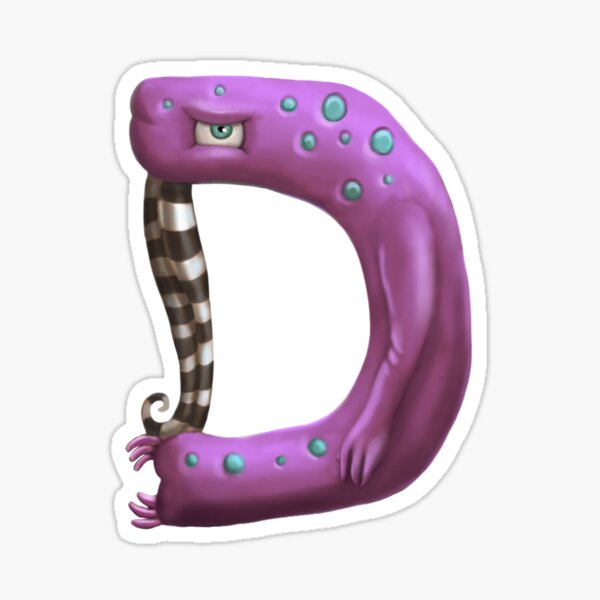 Monster Letter D Sticker