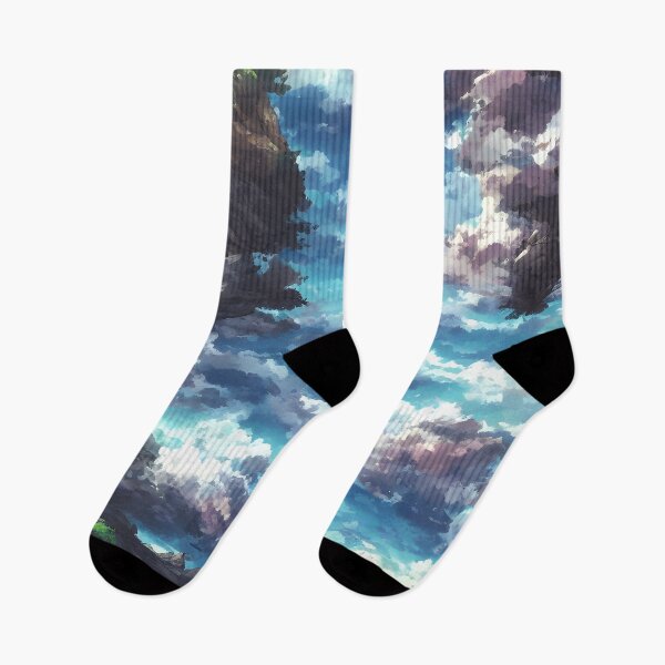 Item preview, A landscape of a sublime rocky scene in the style of an anime background.  designed and sold by Art-of-AI.