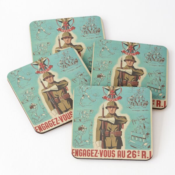 Item preview, Old French Army Recruitment Poster (26e Regiment d'Infanterie) designed and sold by TJHarr.