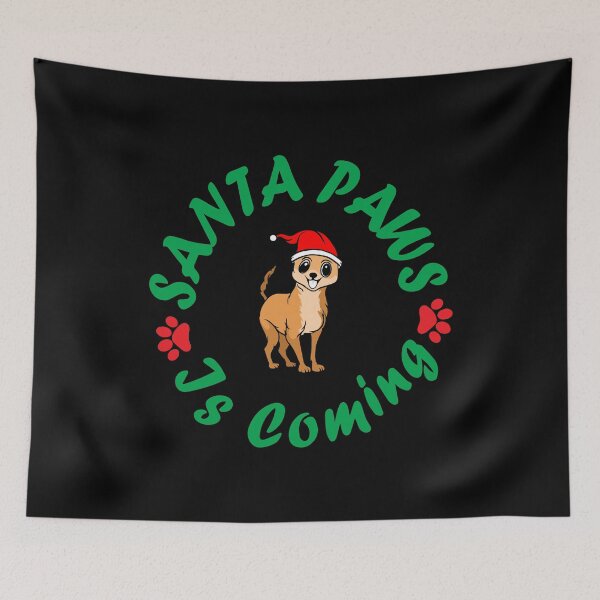 Aperçu de l'œuvre Santa Paws arrive chien de Noël créée et vendue par PetShoper.