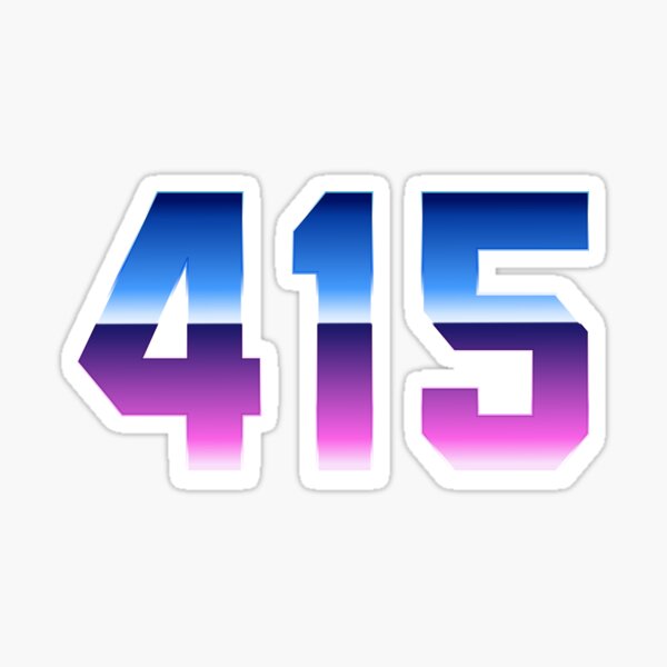 415 Area Code Zip Code Location Retro Blue And Pink Sticker For Sale   St,small,507x507 Pad,600x600,f8f8f8 