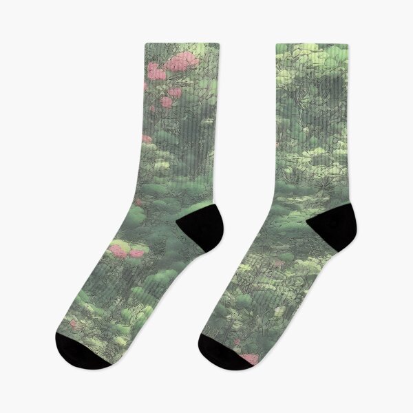 Item preview, Un paisaje de un jardín tranquilo al estilo de un fondo manga. designed and sold by Art-of-AI.