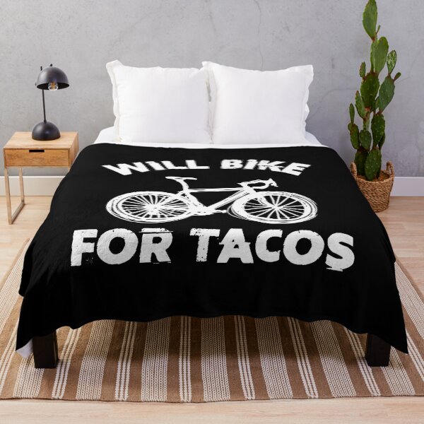 Item preview, Will bike for Tacos, funny, for cyclists and mountain bikers designed and sold by Pau Baz.