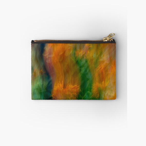 Item preview, Fleur Blur-Abstract Orange Safflowers & Green Leaves designed and sold by AhUmDesign.