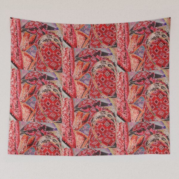Item preview, red faced pattern.collage by smiley100 designed and sold by smiley100.