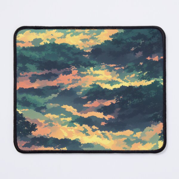 Item preview, A landscape of a stunning lake in the style of an anime background with a split complimentary color palette designed and sold by Art-of-AI.
