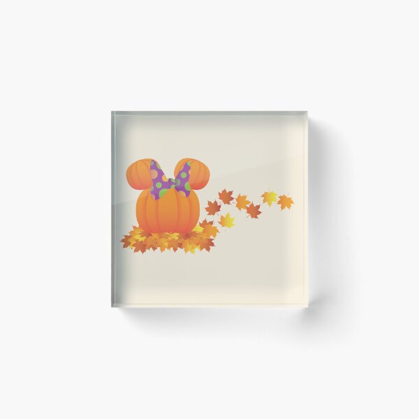 Item preview, Halloween Pumpkin with Ears Fall Leaves Autumn Scene designed and sold by flashoverstudio.