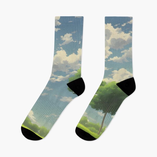 Item preview, Un paisaje de un campo pacífico al estilo de un fondo de anime con una paleta de colores naturales. designed and sold by Art-of-AI.