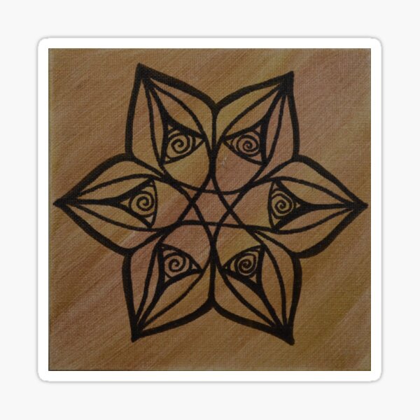 EYE ON THE EARTH MANDALA ~ SACRED GEOMETRY FOR THE SOUL~BRONZE, BROWN, GOLD Sticker