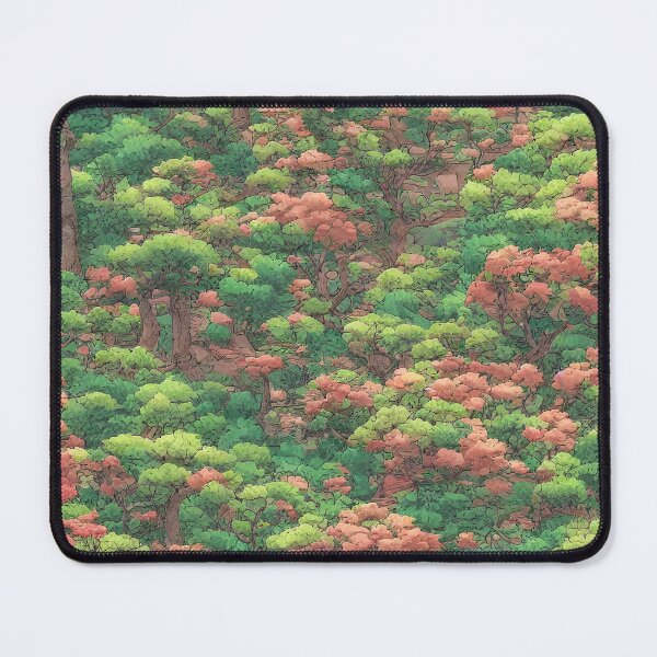 Item preview, A landscape of a Tranquil garden in the style of  a manga background with a warm color palatte designed and sold by Art-of-AI.