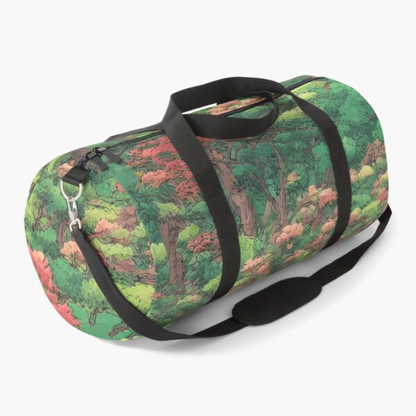 Item preview, A landscape of a Tranquil garden in the style of  a manga background with a warm color palatte designed and sold by Art-of-AI.