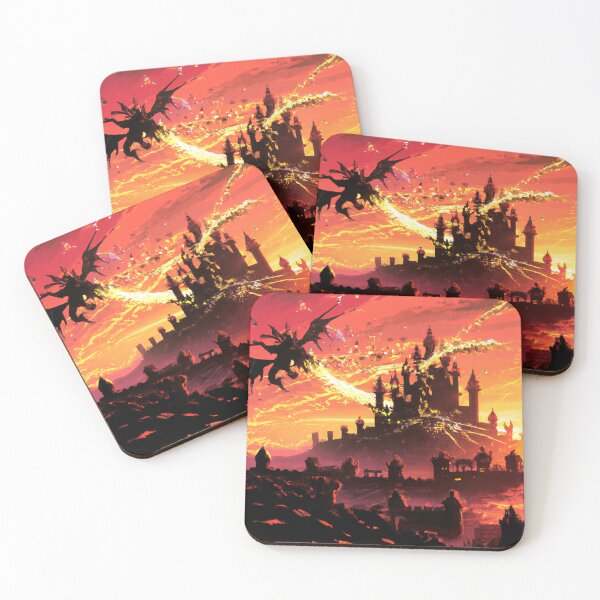Item preview, Castle Under Siege by Dragon - AI Generated Art designed and sold by Vault256.