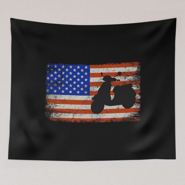 Item preview, American Flag Scooter Rider Scootering Motorbike designed and sold by CuteDesigns1.