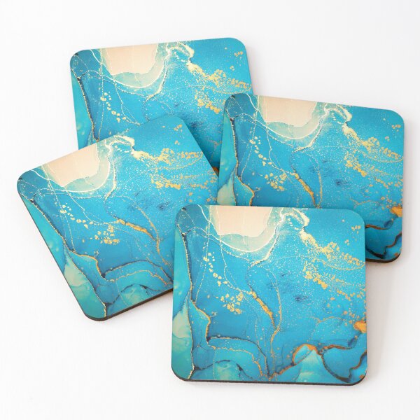 Item preview, Abstract Blue And Gold Art 2 designed and sold by ANZI-Shop.