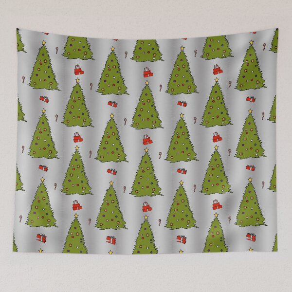 Item preview, Green Christmas Tree on Silver Pattern designed and sold by ellenhenry.