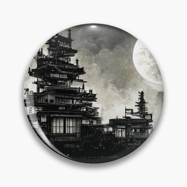 Item preview, Dystopian cityscape - black and white designed and sold by Lyxy.