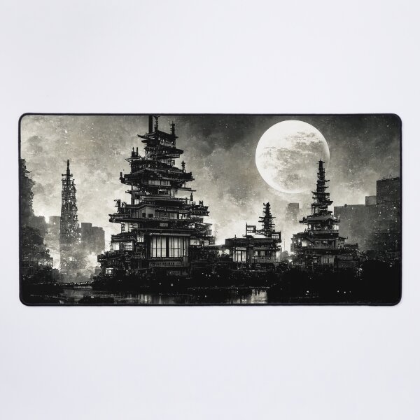 Item preview, Dystopian cityscape - black and white designed and sold by Lyxy.