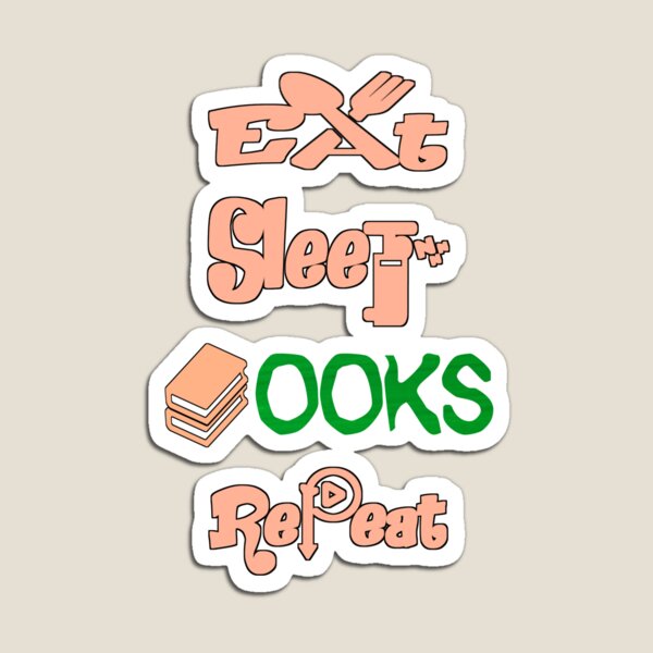 Item preview, Eat sleep books repeat,  designed and sold by Chakilogy.