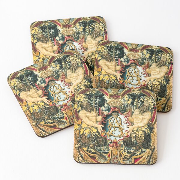 Item preview, Tapestry with monogram "SA" of King Sigismund II Augustus of Poland/Lithuania, Brussels, c. 1555. Part of famous Jagiellonian tapestries, also known as the Wawel Tapestries or Wawel Arrases. designed and sold by IlluminatedPage.