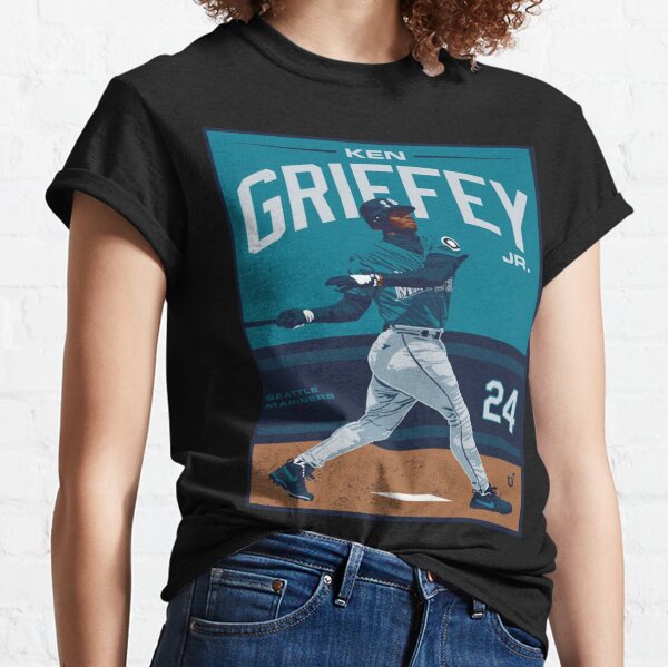 Ken Griffey Jr Mariners Home Run T-Shirt from Homage. | Teal | Vintage Apparel from Homage.