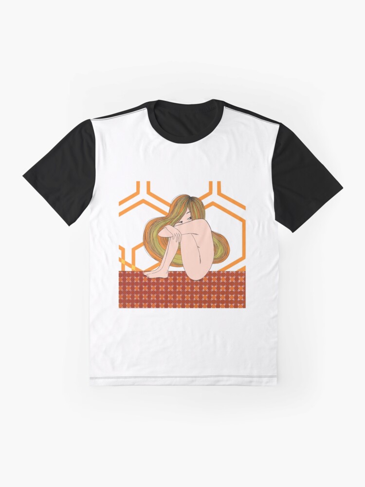 Cute nude girl posing naked on silver background. T Shirt by