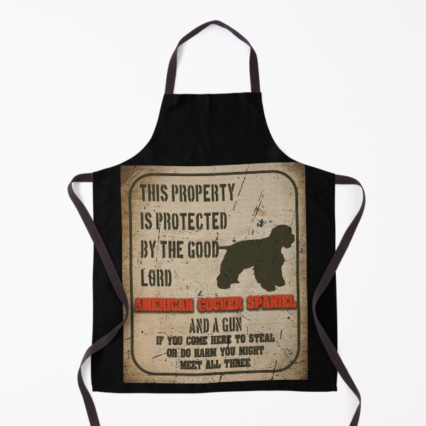Item preview, American cocker spaniel Silhouette Vintage Humorous Guard Dog Warning Sign designed and sold by Cuddlythopia.