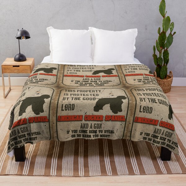 Item preview, American cocker spaniel Silhouette Vintage Humorous Guard Dog Warning Sign designed and sold by Cuddlythopia.