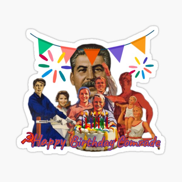 Item preview, Happy birthday card made by old soviet posters  designed and sold by Angeleghties.