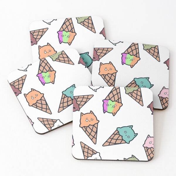 Item preview, Kawaii Ice Cream Cats! Repeating Pattern designed and sold by RMH-MRH-ART.