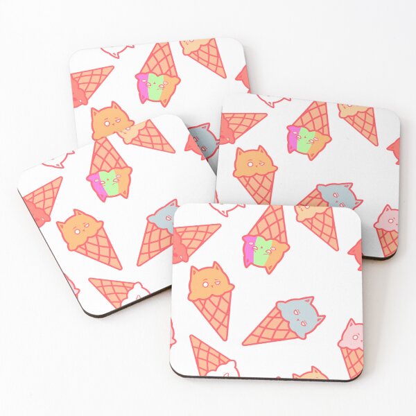 Item preview, Pastel Kawaii Ice Cream Cats! Repeating Pattern designed and sold by RMH-MRH-ART.