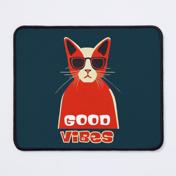 Item preview, Good Vibes Cat Illustration designed and sold by ThePurpleMelon.