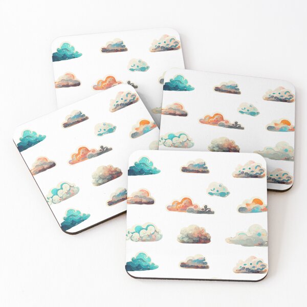 Item preview, Stylized Watercolor Clouds Sticker Set / Magnet Set designed and sold by RadicalWombat.