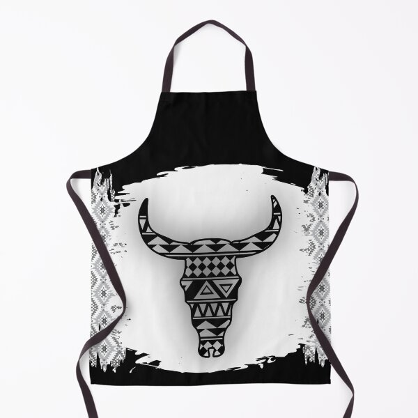 Item preview, Steer Head - Black and White With Aztec Design designed and sold by handsoftime2020.