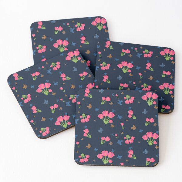 Item preview, Butterfly Tulip Pattern - Navy designed and sold by JaselviiStudio.