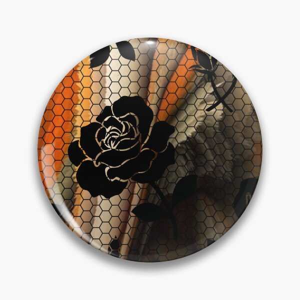 Item preview, black rose flower lace pattern on a bright coldflower background designed and sold by SoulthreadzStudio.