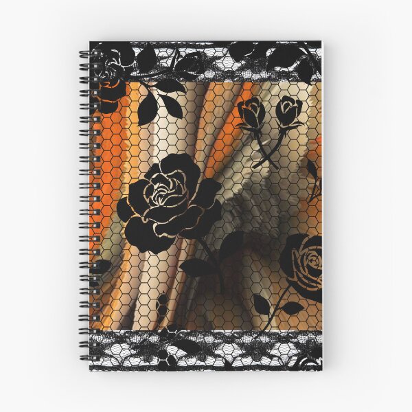 Item preview, black rose flower lace pattern on a bright coldflower background designed and sold by SoulthreadzStudio.
