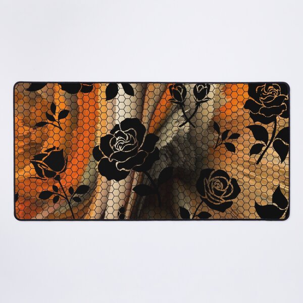 Item preview, black rose flower lace pattern on a bright coldflower background designed and sold by SoulthreadzStudio.