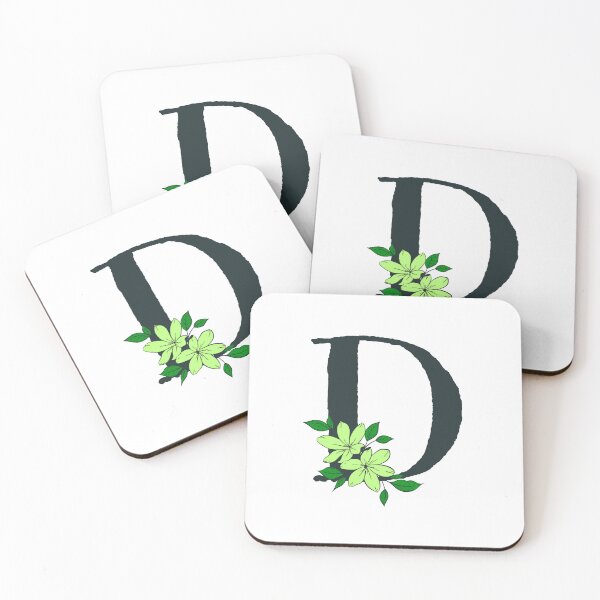 Item preview, Green floral D monogram designed and sold by Coffee Lifestyle.