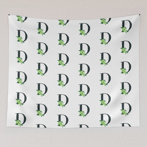 Item preview, Green floral D monogram designed and sold by Coffee Lifestyle.