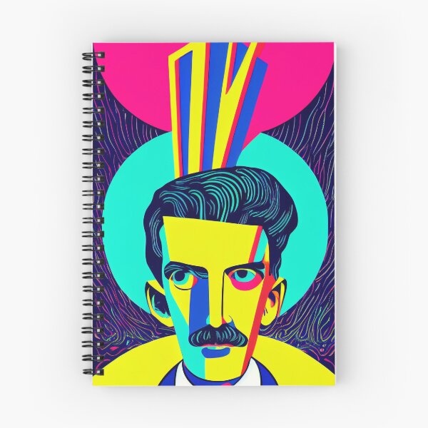 Item preview, Psychedelic Neon Portrait of Nikola Tesla designed and sold by cosmicCowboys.
