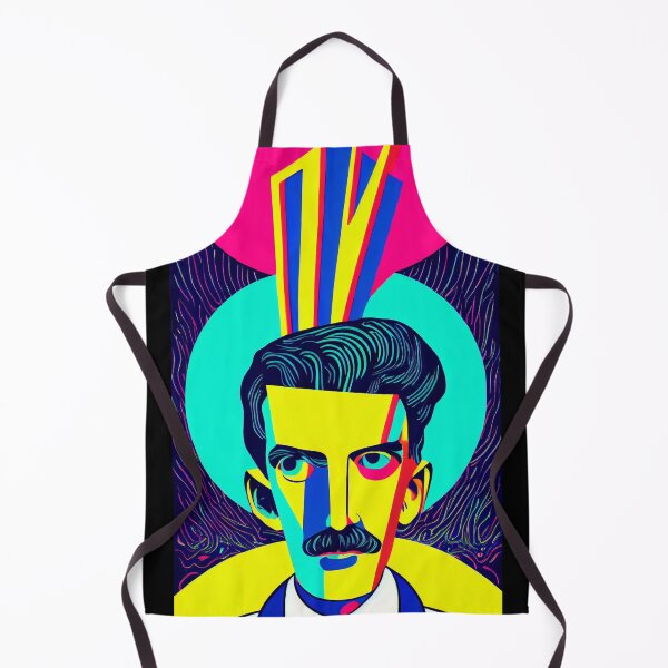 Item preview, Psychedelic Neon Portrait of Nikola Tesla designed and sold by cosmicCowboys.
