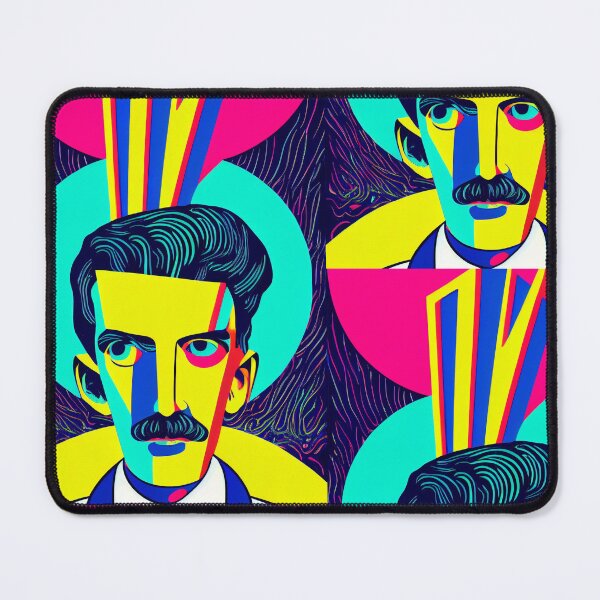 Item preview, Psychedelic Neon Portrait of Nikola Tesla designed and sold by cosmicCowboys.