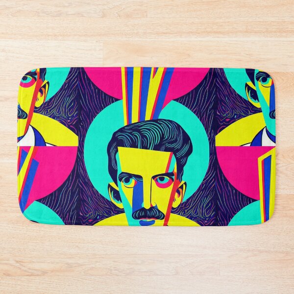 Item preview, Psychedelic Neon Portrait of Nikola Tesla designed and sold by cosmicCowboys.