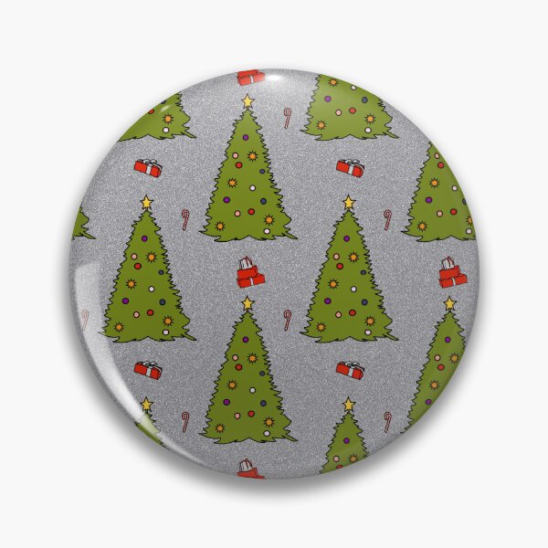Item preview, Green Christmas Tree on Silver Effect Pattern designed and sold by ellenhenry.