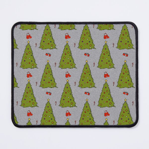 Item preview, Green Christmas Tree on Silver Effect Pattern designed and sold by ellenhenry.