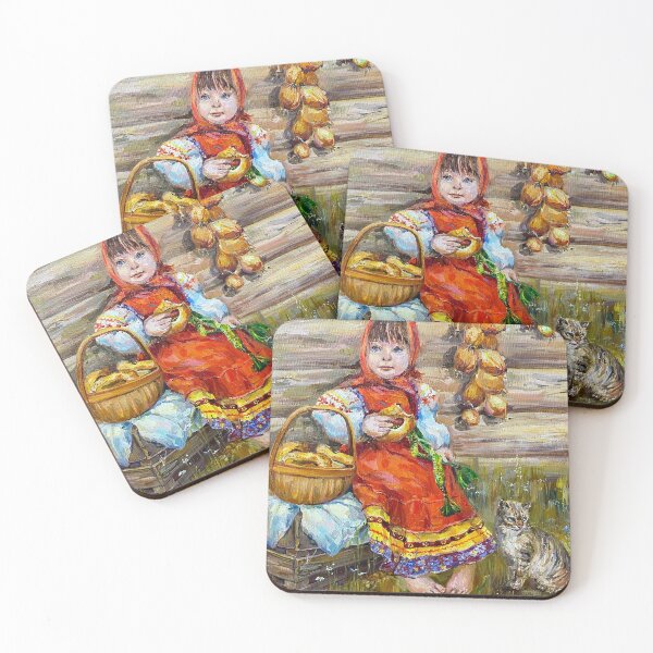 Item preview, Russian girl with bagels with a cat. designed and sold by Elena Reutova.