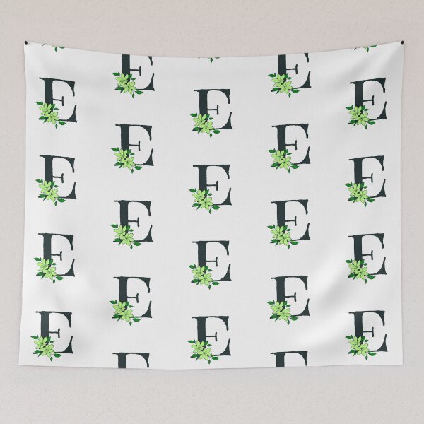 Item preview, Green floral E monogram designed and sold by Coffee Lifestyle.