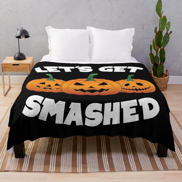 Item preview, Lets Get Smashed Happy Halloween Pumpkin Pun designed and sold by TheInkElephant.