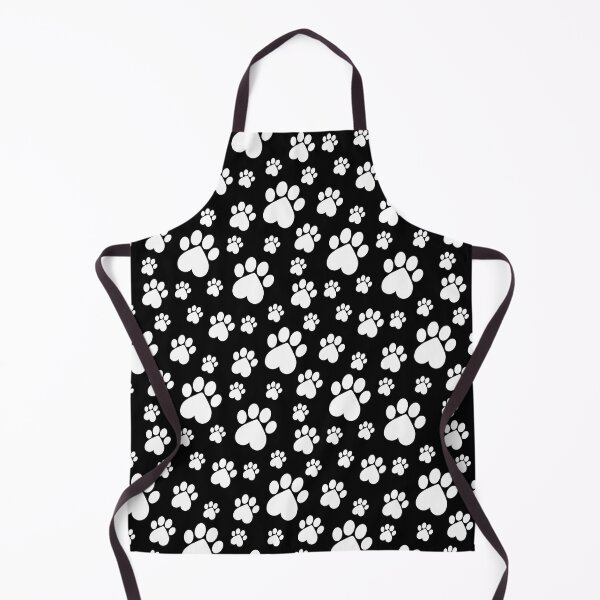 Item preview, White on Black Paw Pattern - Heart Paws designed and sold by 8PawsStudio.