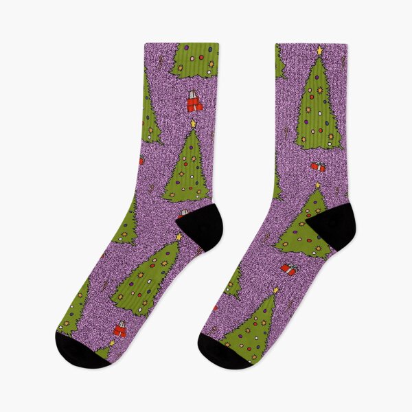 Item preview, Green Christmas Tree on Purple Pattern designed and sold by ellenhenry.